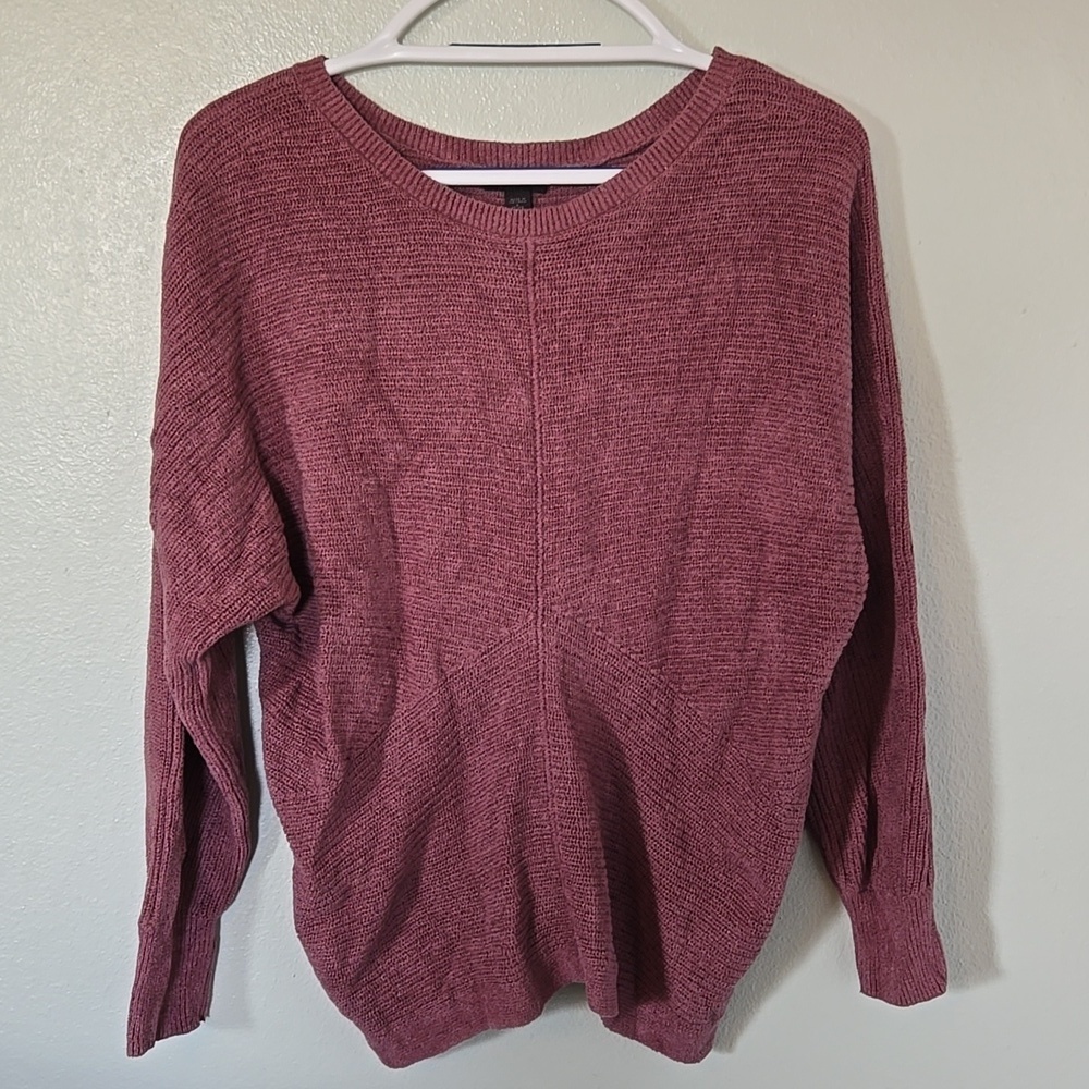 J. Jill | Smokey Plum Cotton Textured Pullover Sweater Size Small Petite